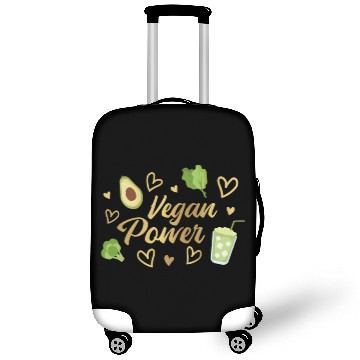 Discover Vegan Power gold plant based food Avocado Broccoli Luggage Covers