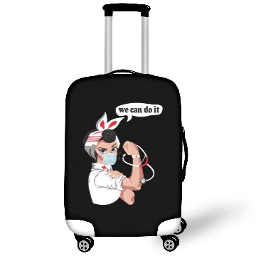 Discover Healthcare worker Rosie The Riveter Wearing Mask Luggage Covers