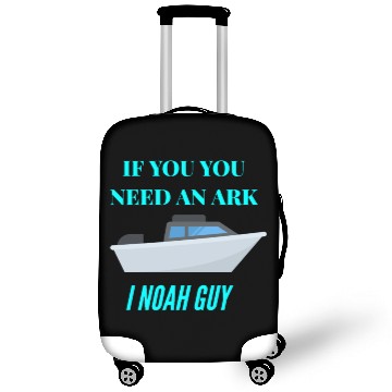 Discover Funny Fishing Noah Ark Boat Christian Pun Joke Luggage Covers