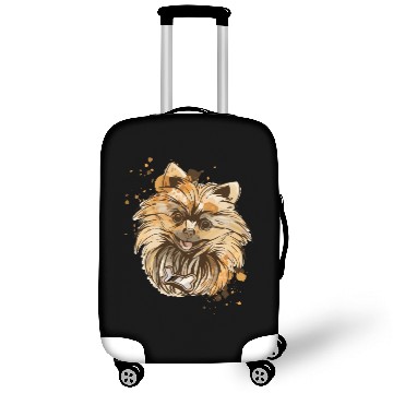 Discover pomeranian dog terrier pet dog head face Luggage Covers