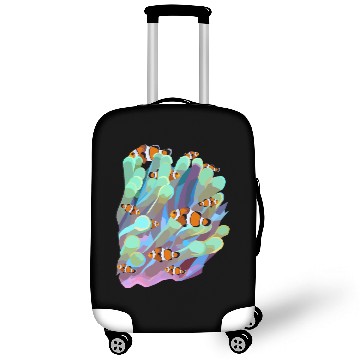 Discover Colorful Coral Reef Anemone With Clown-fish Luggage Covers