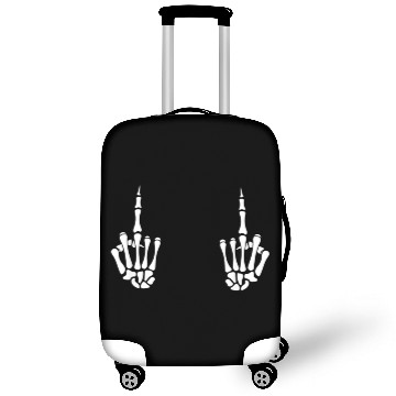 Discover Halloween Skeleton Middle Finger Hand Boob Fuck Luggage Covers