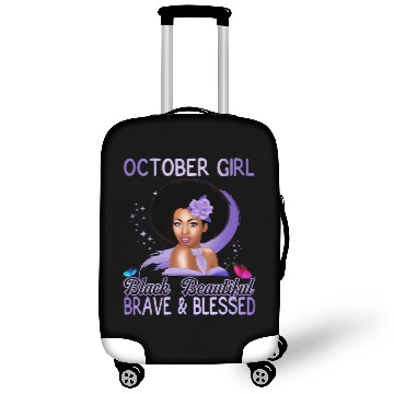 Discover October Girl Black Beautiful Brave And Blessed Luggage Covers