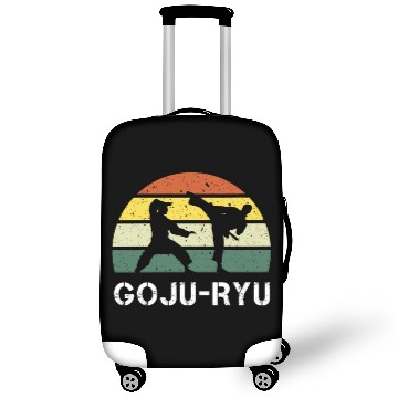 Discover retro karate goju ryu martial arts karateka kick Luggage Covers