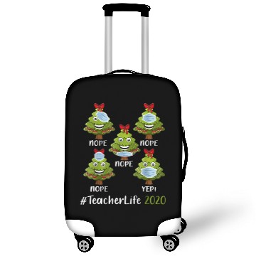 Discover Christmas Teacher Life Tree Wearing Mask Funny Luggage Covers