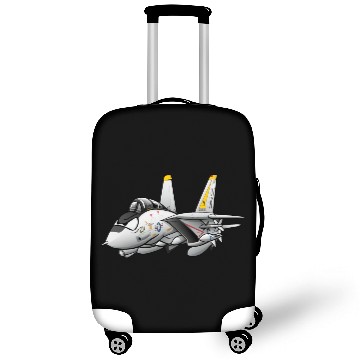 Discover F-14 Tomcat Military Fighter Jet Aircraft Cartoon Luggage Covers