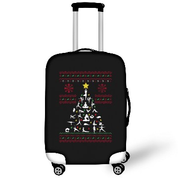Discover Yoga Christmas Tree Ugly Christmas Fir Tree Luggage Covers