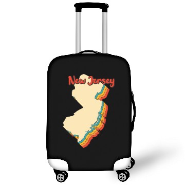 Discover New Jersey Map Outline Vintage Retro Nj Home State Luggage Covers