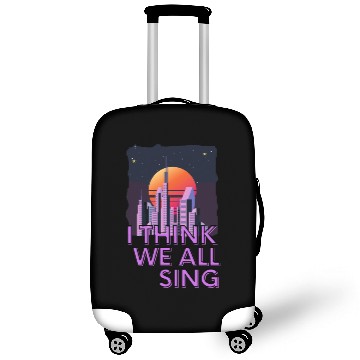 Discover I Think We All Sing Meme Joke Retro Space City Coo Luggage Covers