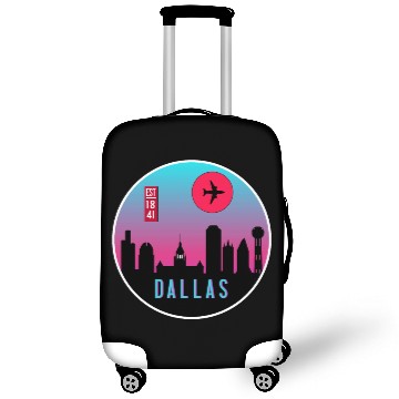 Discover Dallas City Retro Texas Skyline Cityscape Souvenir Luggage Covers