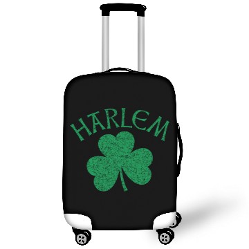 Discover Harlem Irish Shamrock Distressed Kelly Green Print Luggage Covers