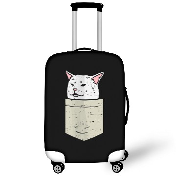 Discover Woman Yelling At Confused White Cat Pocket Meme Fu Luggage Covers