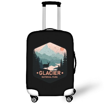 Discover Vintage Glacier National Park Deer Mountains Gift Luggage Covers