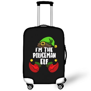 Discover Policeman Elf Matching Family Group Christmas Gift Luggage Covers