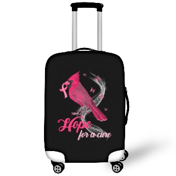 Discover Breast Cancer Cardinal bird hope for a cure Luggage Covers