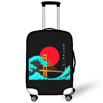 Discover Vaporwave Aesthetic Japan Golden Gate Bridge Luggage Covers
