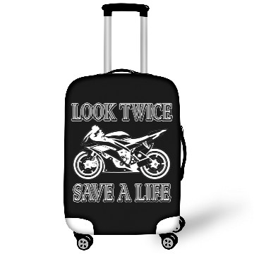 Discover Look Twice Save A Life Motorcycle Bike Safety Luggage Covers