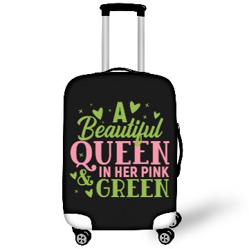 Discover A Beautiful Queen in her Pink and Green | HBCU AKA Luggage Covers