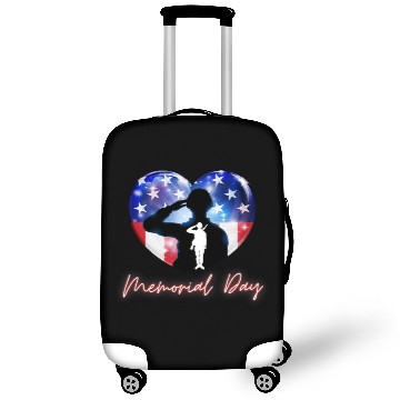 Discover Memorial Day Soldier Red White Blue Flag Heart Luggage Covers