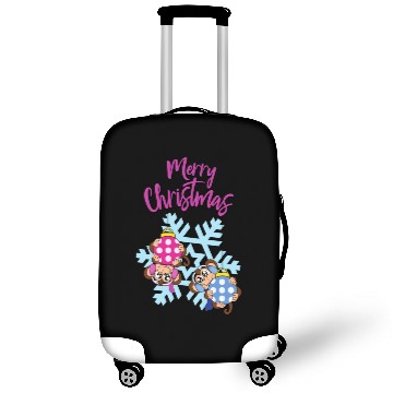 Discover Merry Christmas Balls Holiday Funny Monkey Snow Wi Luggage Covers