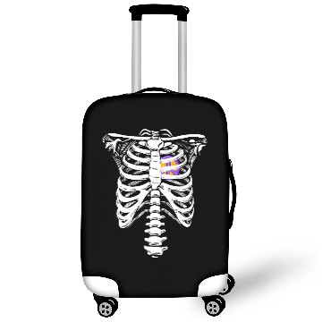 Discover Peace Sign Heart Skeleton Rib Cage Halloween Peace Luggage Covers