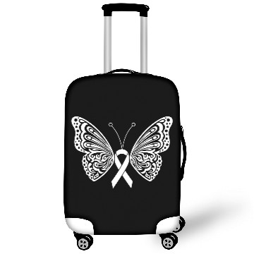 Discover Lung Cancer Awareness White Ribbon Butterfly Luggage Covers