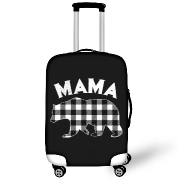 Discover Black And White Buffalo Plaid Mama Bear Christmas Luggage Covers