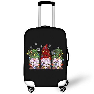Discover Three Gnomes Luggage Covers Men Women Buffalo Plaid Red Chr