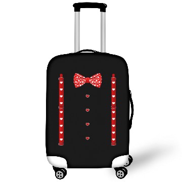 Discover Red Hearts Bow Tie Suspenders Valentines Day Luggage Covers
