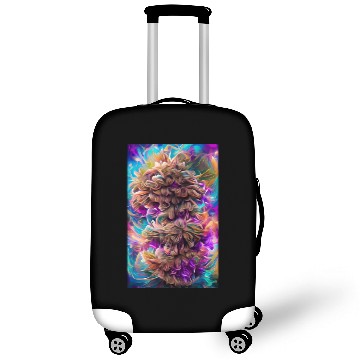 Discover Aqua Bendable Fluffy Kaleidoscopic Nug Flower Weed Luggage Covers