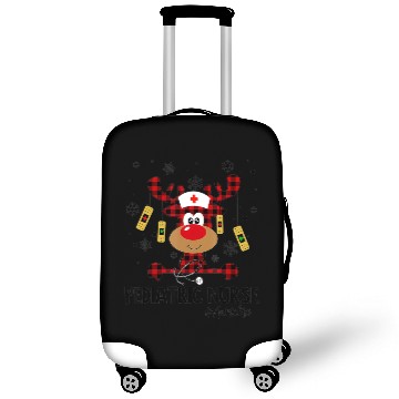 Discover Red Plaid Pediatric Nurse Reindeer Christmas Luggage Covers