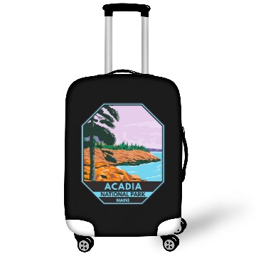 Discover Acadia National Park Maine Bar Harbor Emblem Luggage Covers