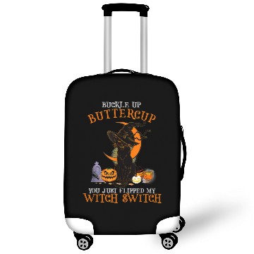 Discover Black Cat Kitty Buckle Up Buttercup You Just Flipp Luggage Covers