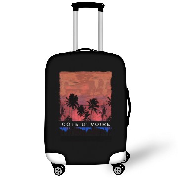 Discover Ivory Coast Africa Vacation Souvenir Palm Tree Luggage Covers