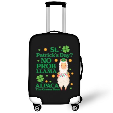 Discover St. Patrick's Day? No Prob Llama Alpaca Green Beer Luggage Covers