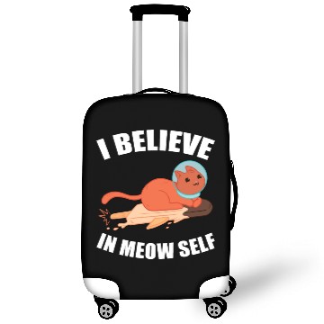 Discover I Believe In Meow Self Funny Astronaut Cat Luggage Covers