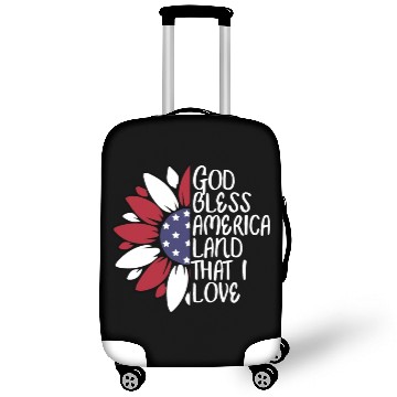 Discover God Bless America Sunflower God Bless USA Luggage Covers