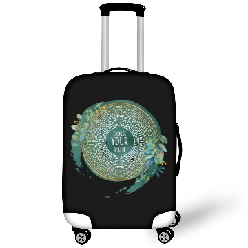 Discover Choose Your Path Maze Mandala & Green Watercolor I Luggage Covers