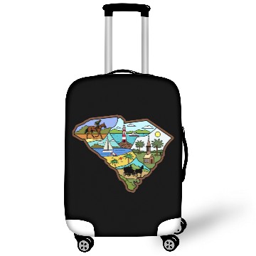 Discover Vintage Charleston Columbia South Carolina Map Luggage Covers