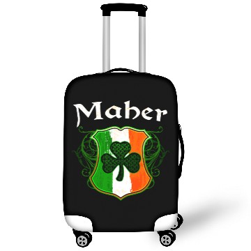 Discover Maher Irish Surname Ireland Flag Shield Shamrock Luggage Covers