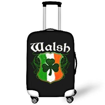 Discover Walsh Irish Surname Ireland Flag Shield Shamrock Luggage Covers