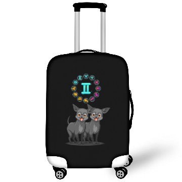 Discover Funny Dog Lover Horoscope Gemini Zodiac Sign Cool Luggage Covers