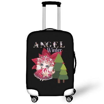 Discover Winter Angel Christmas Tree Poinsettia Luggage Covers