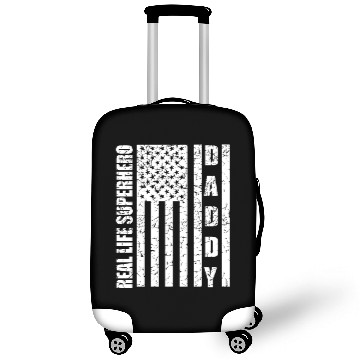 Discover Real Life Superhero daddy Vintage USA Flag Luggage Covers