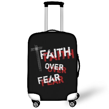 Discover Inspirational Christian Cross Faith Over Fear Luggage Covers