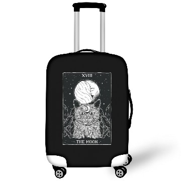 Discover Tarot Card Crescent Moon And Cat Spooky Witch Occu Luggage Covers