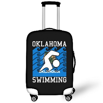 Discover Oklahoma Flag Swimming Team Swim Swimmer US State Luggage Covers
