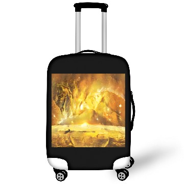 Discover Gold Nebulae Rises Over a Golden World Abstract Luggage Covers