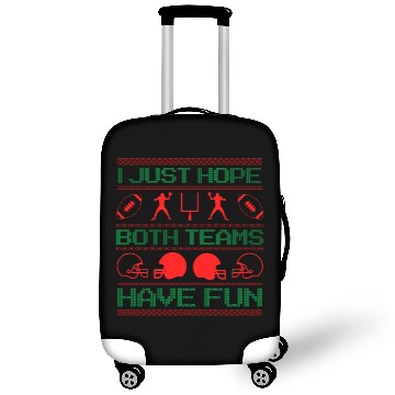 Discover I Just Hope Both Teams Have Fun Ugly Xmas Football Luggage Covers