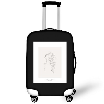 Discover beige minimalist woman line art Luggage Covers